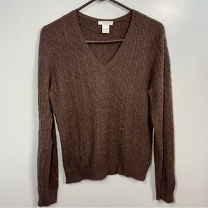 Tweeds 100% Cashmere Chocolate V-Neck Sweater